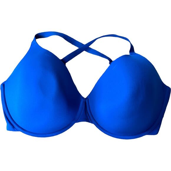 NWOT Skims Lightly Lined Fits Everybody Tee Shirt Bra Royal Blue Size 34DDDD 34G - Picture 1 of 5